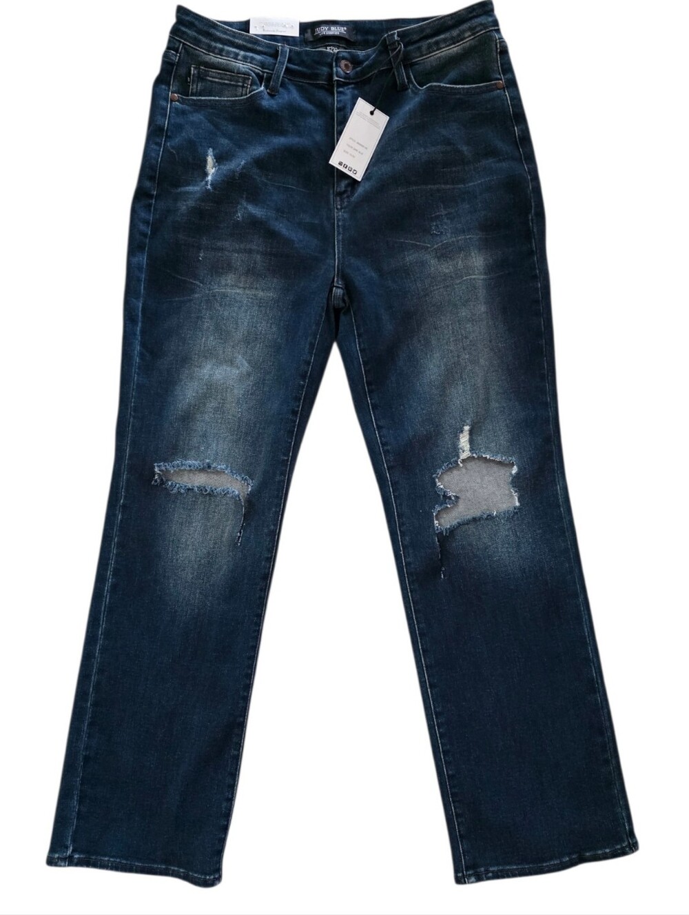 Judy Blue High Rise Ripped Dad Jeans Dark Wash. Woman's Plus 15/32 NWT